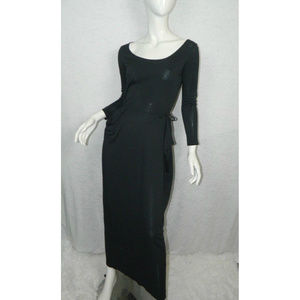 Moschino Maxi Dress Black Front Ties Size M/L